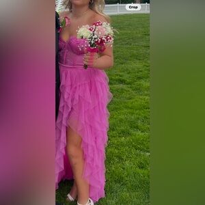 For Love And Lemons Vibrant Pink High Low Dress